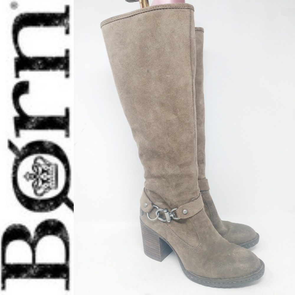 Born Womens Suede Leather Gray Brown Fashion Boots - Picture 1 of 8